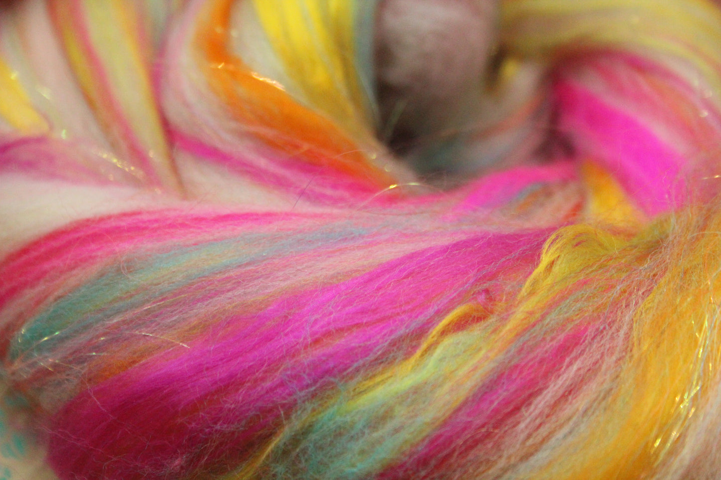 Merino Wool Blend - White + Brights - 35 grams / 1.2 oz - Fibre for felting, weaving or spinning