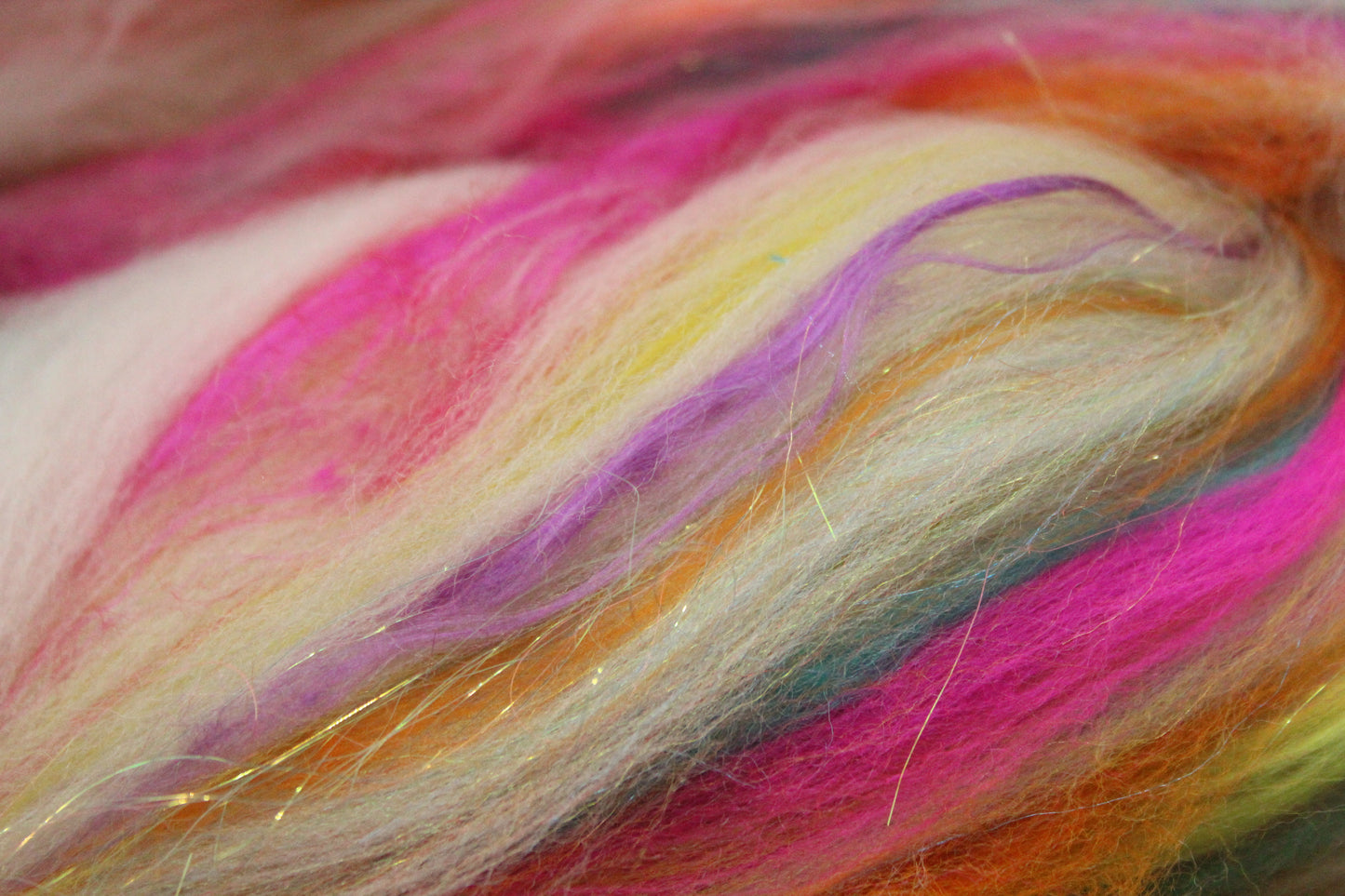 Merino Wool Blend - White + Brights - 35 grams / 1.2 oz - Fibre for felting, weaving or spinning