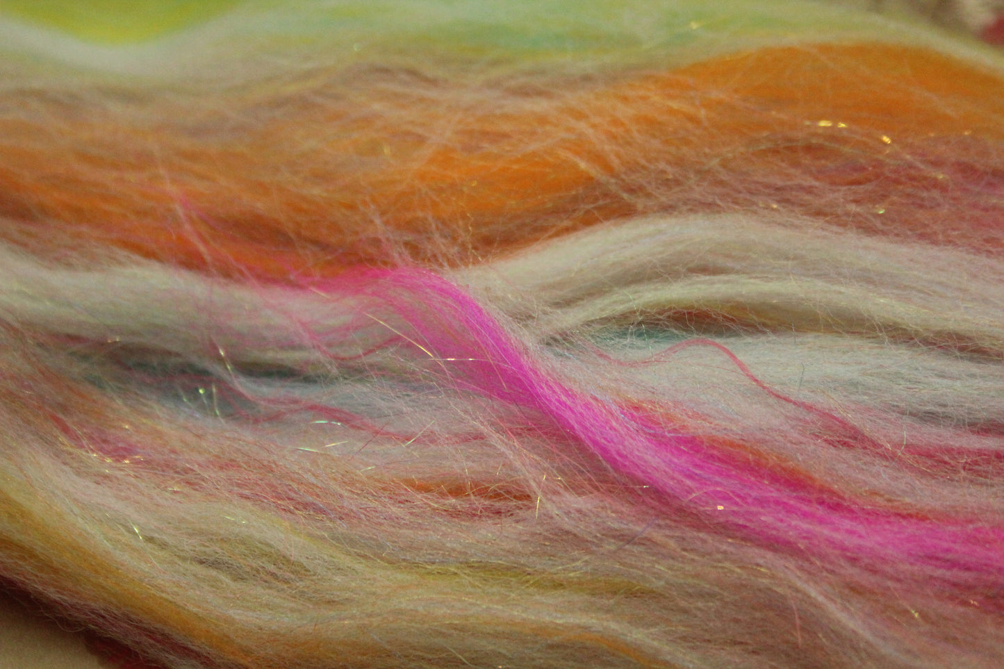 Merino Wool Blend - White + Brights - 16 grams / 0.5 oz - Fibre for felting, weaving or spinning