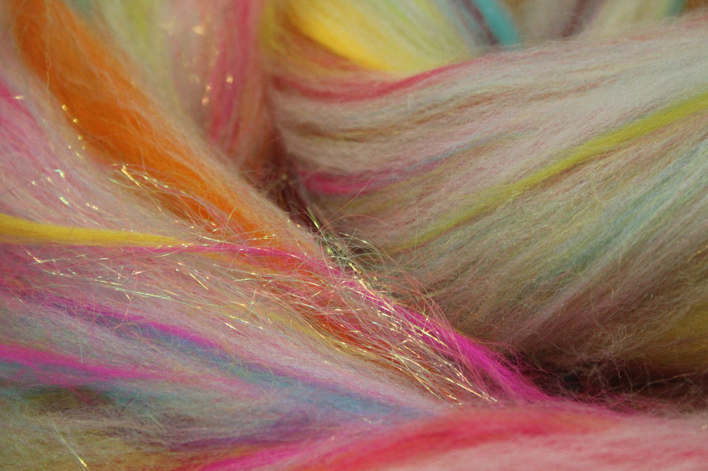 Merino Wool Blend - White + Brights - 29 grams / 1 oz - Fibre for felting, weaving or spinning