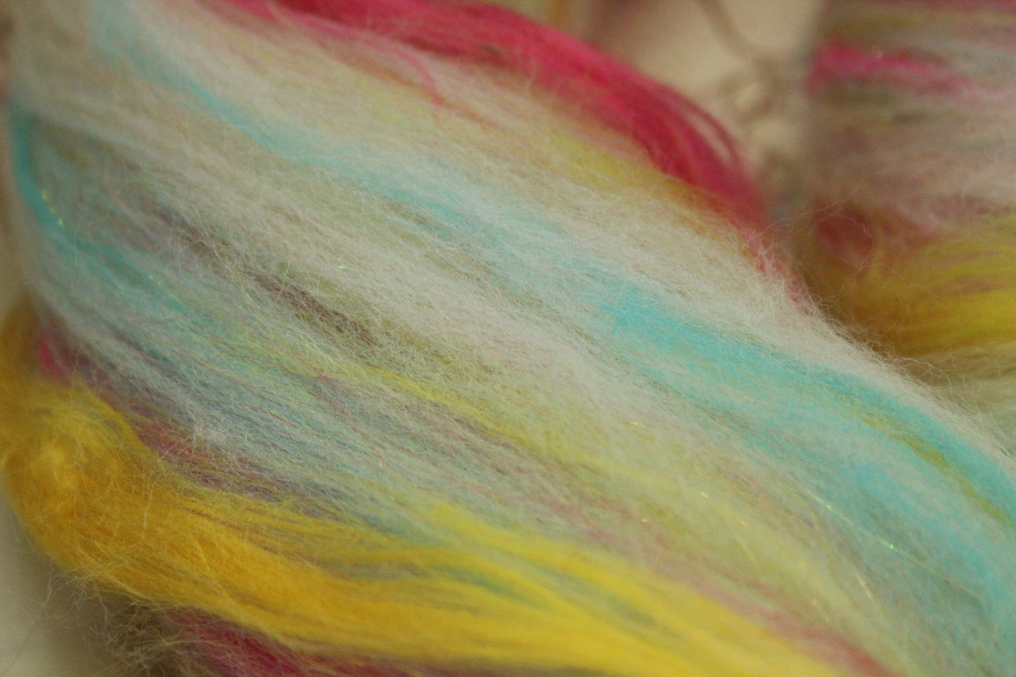 Merino Wool Blend - White + Brights - 29 grams / 1 oz - Fibre for felting, weaving or spinning