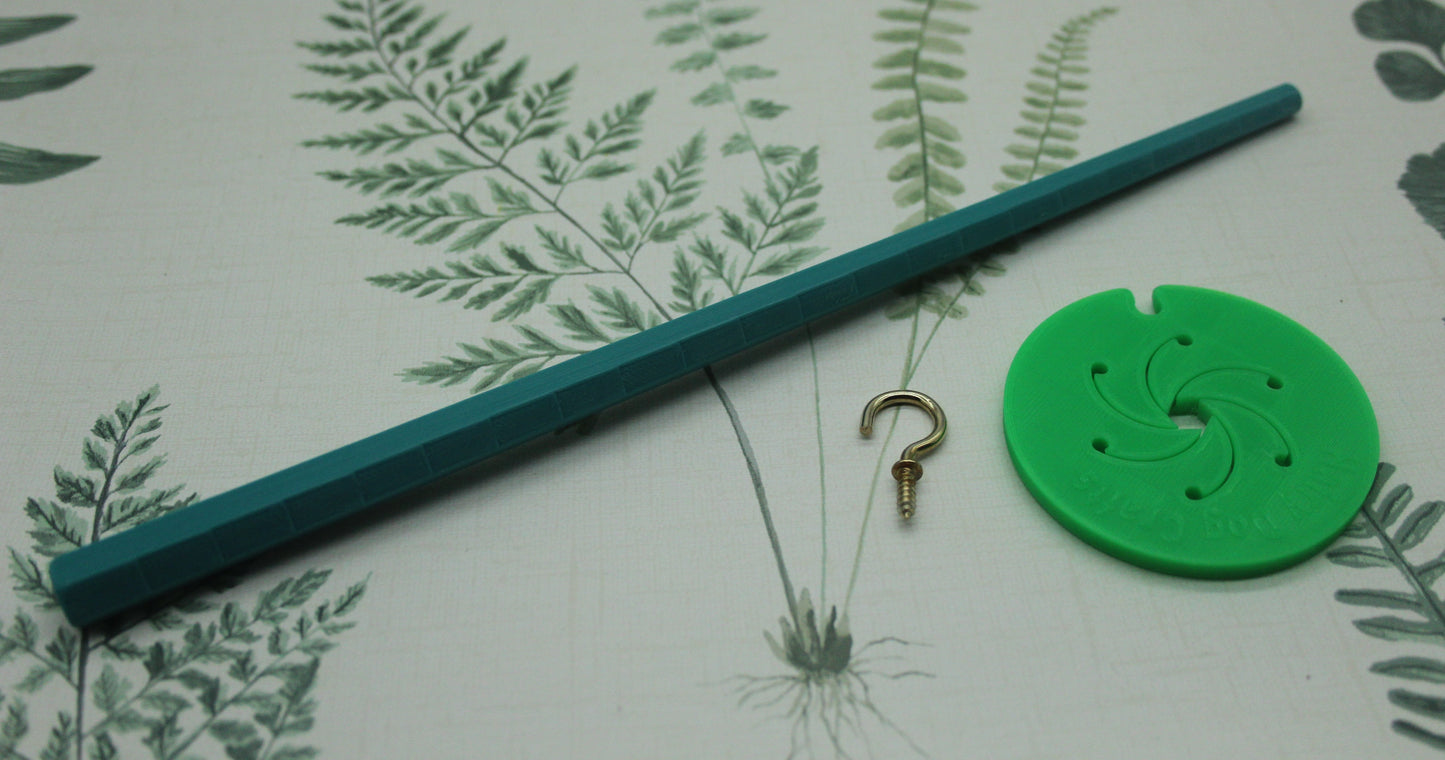 Top Whorl Spindle (Imperfect) for spinning - Flat Pack - Green Turquoise
