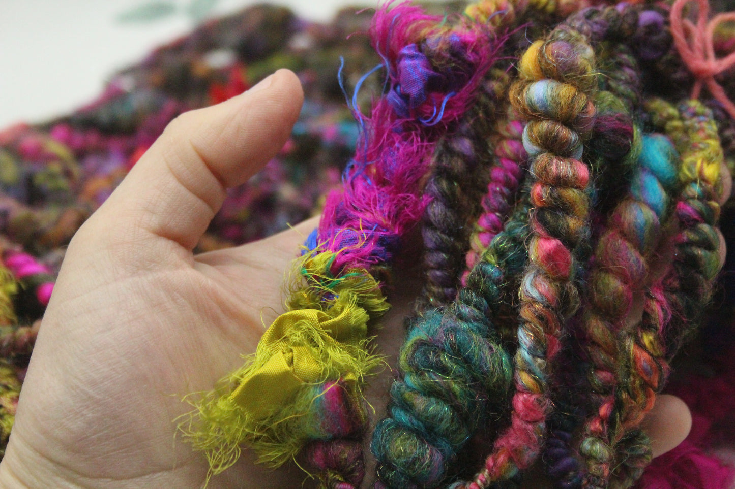 Handspun Yarn - 21 mtrs/24yards 145g/5oz - Yarn for crocheting, knitting, weaving...