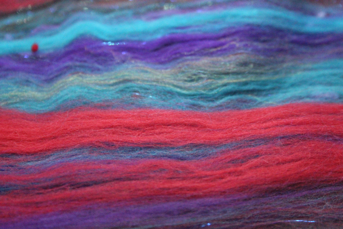 Merino Art Batt  - Purple Blue - NEPPS - 121 grams 4.2 oz - Wool for felting, spinning and weaving
