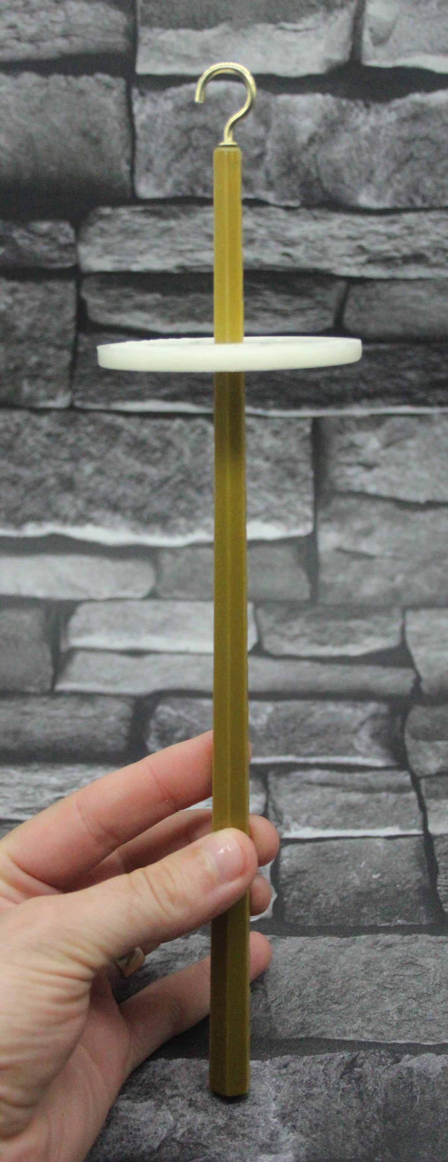 Top Whorl Spindle - (Imperfect) - Flat Pack - Glittery Gold with a glow in the dark whorl