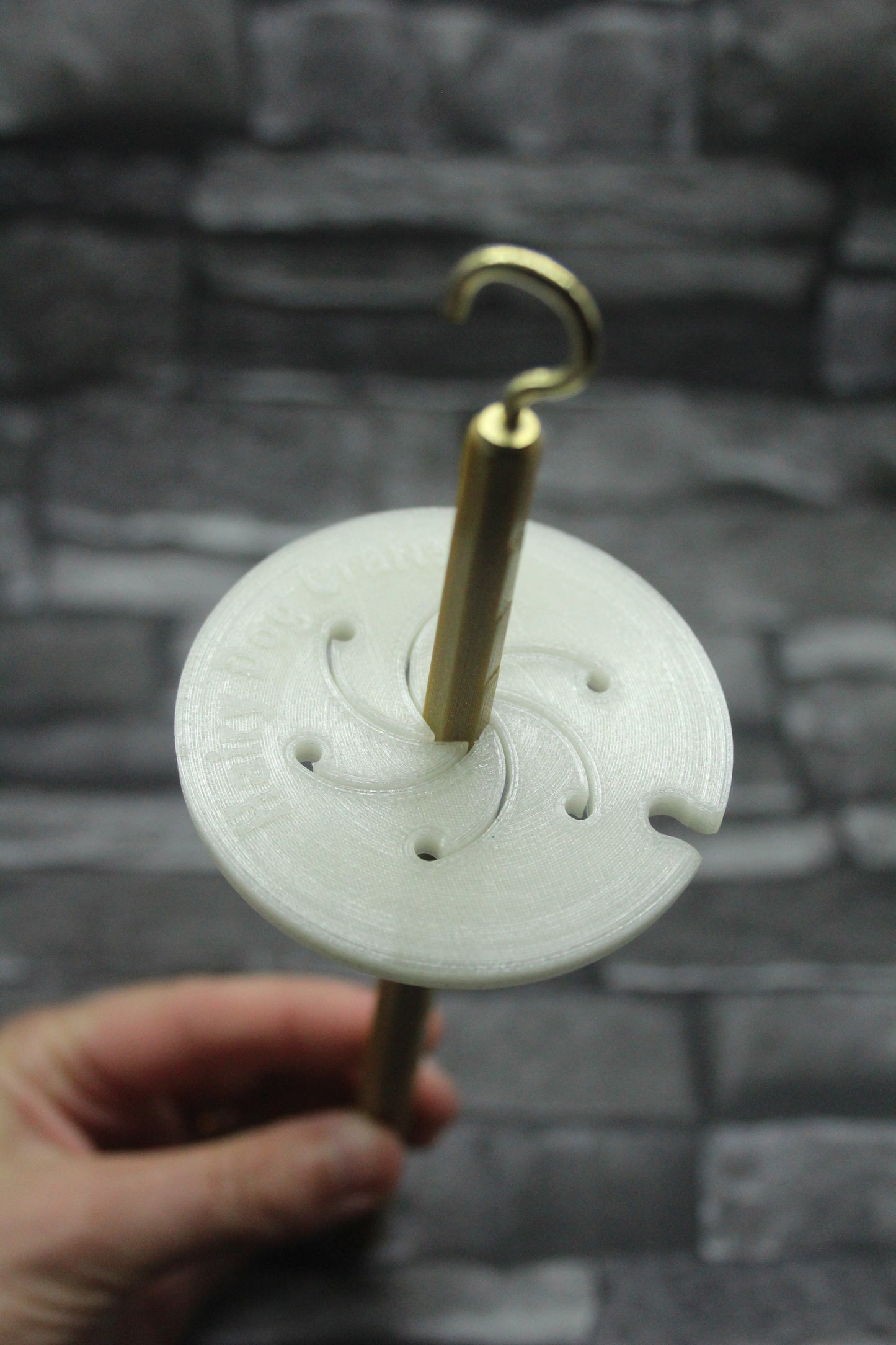 Top Whorl Spindle - (Imperfect) - Flat Pack - Glittery Gold with a glow in the dark whorl