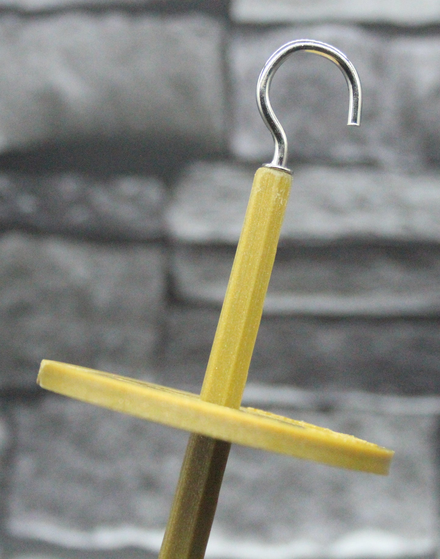 Top Whorl Spindle - (Imperfect) - Flat Pack - Glittery Gold (Bigger, silver hook)