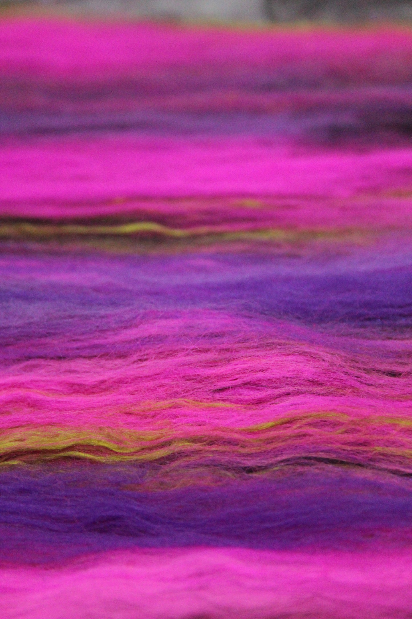 Merino Art Batt  - Pink Black Purple - 114 grams 4 oz - Wool for felting, spinning and weaving