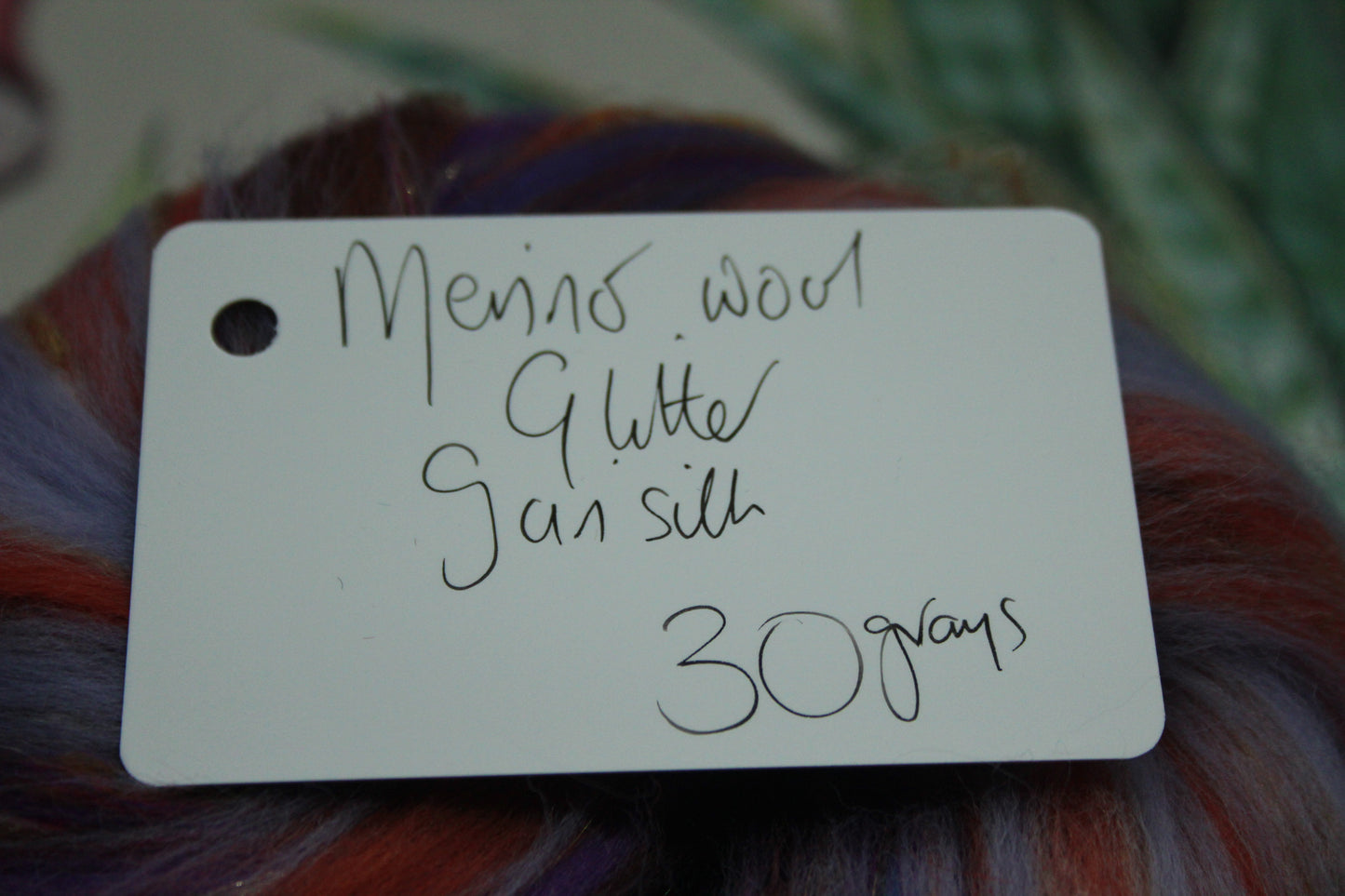 Wool Blend - Purple Brown - 30 grams / 1 oz  - Fibre for felting, weaving or spinning