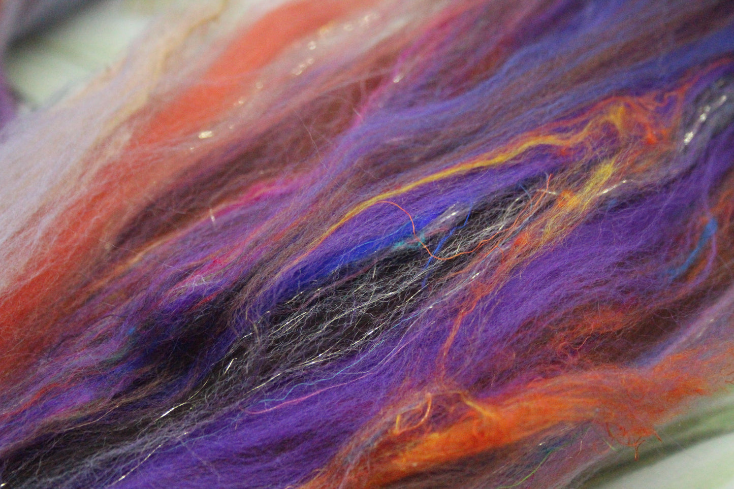 Wool Blend - Purple Brown - 30 grams / 1 oz  - Fibre for felting, weaving or spinning