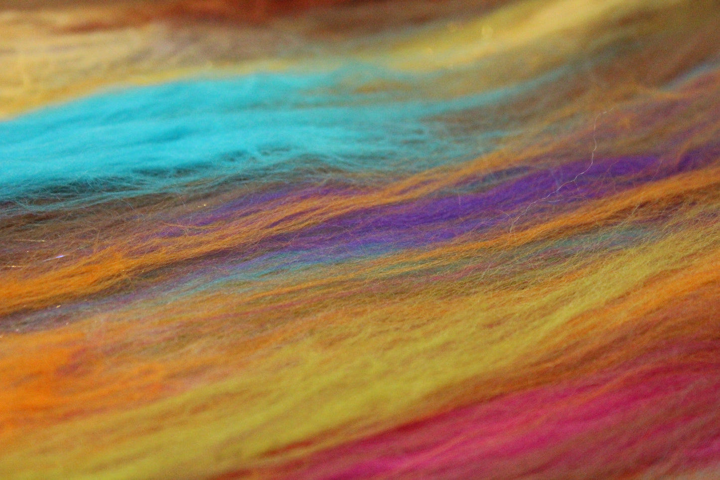 Supersoft Merino Art Batt  - Green Brown Orange - 58 grams 2 oz - Wool for felting, spinning and weaving