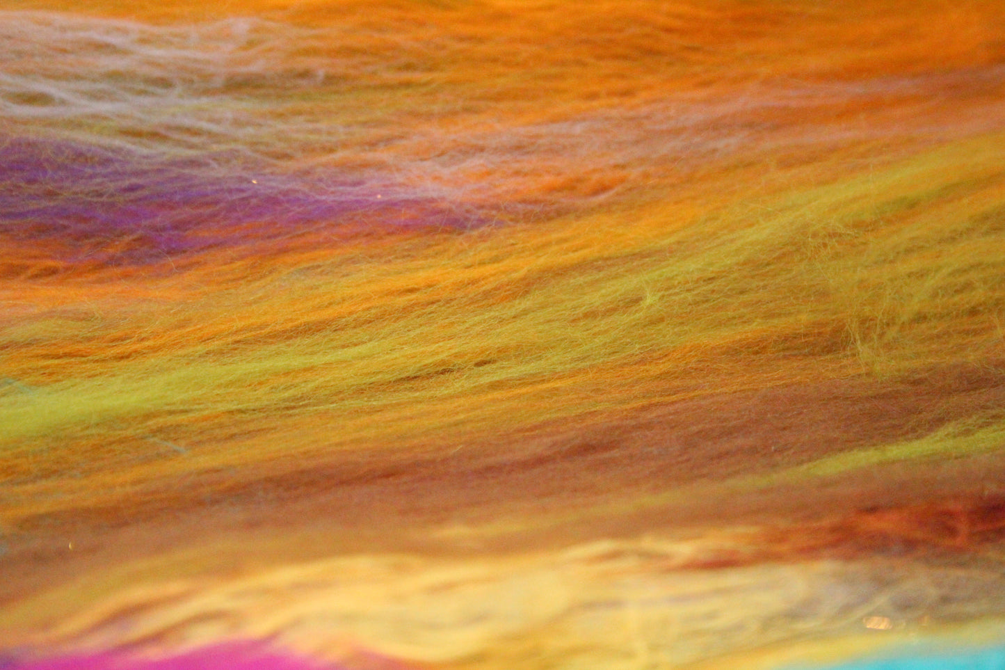 Supersoft Merino Art Batt  - Green Brown Orange - 58 grams 2 oz - Wool for felting, spinning and weaving
