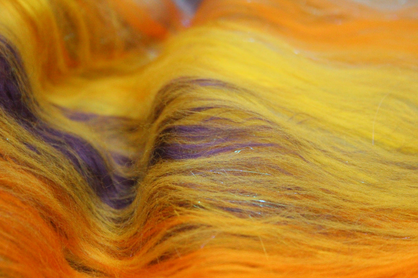 Supersoft Merino Art Batt  - Orange Yellow Blue - 63 grams 2.2 oz - Wool for felting, spinning and weaving