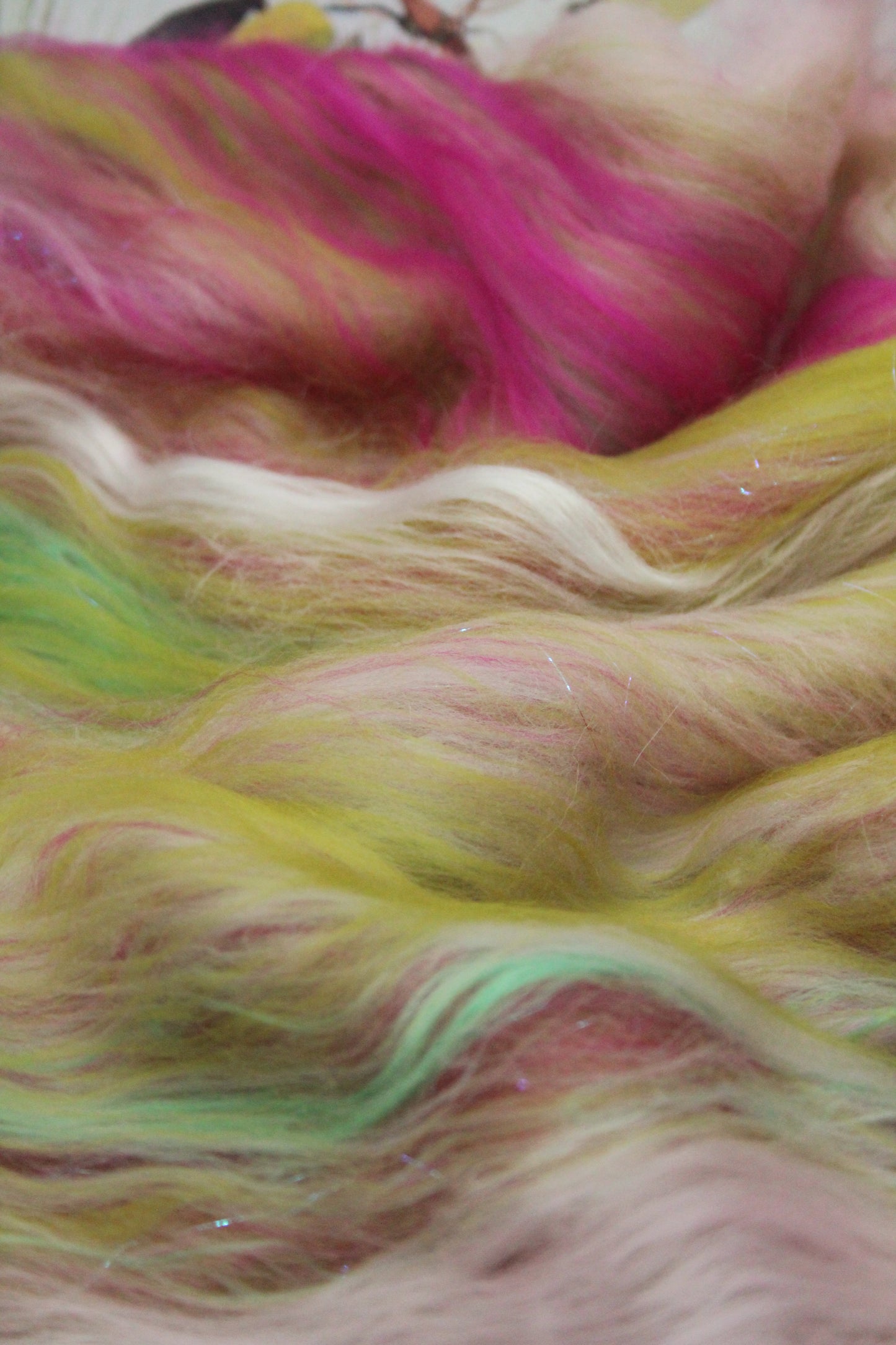 Merino Wool Blend - Turquoise White - 16 grams / 0.5 oz  - Fibre for felting, weaving or spinning