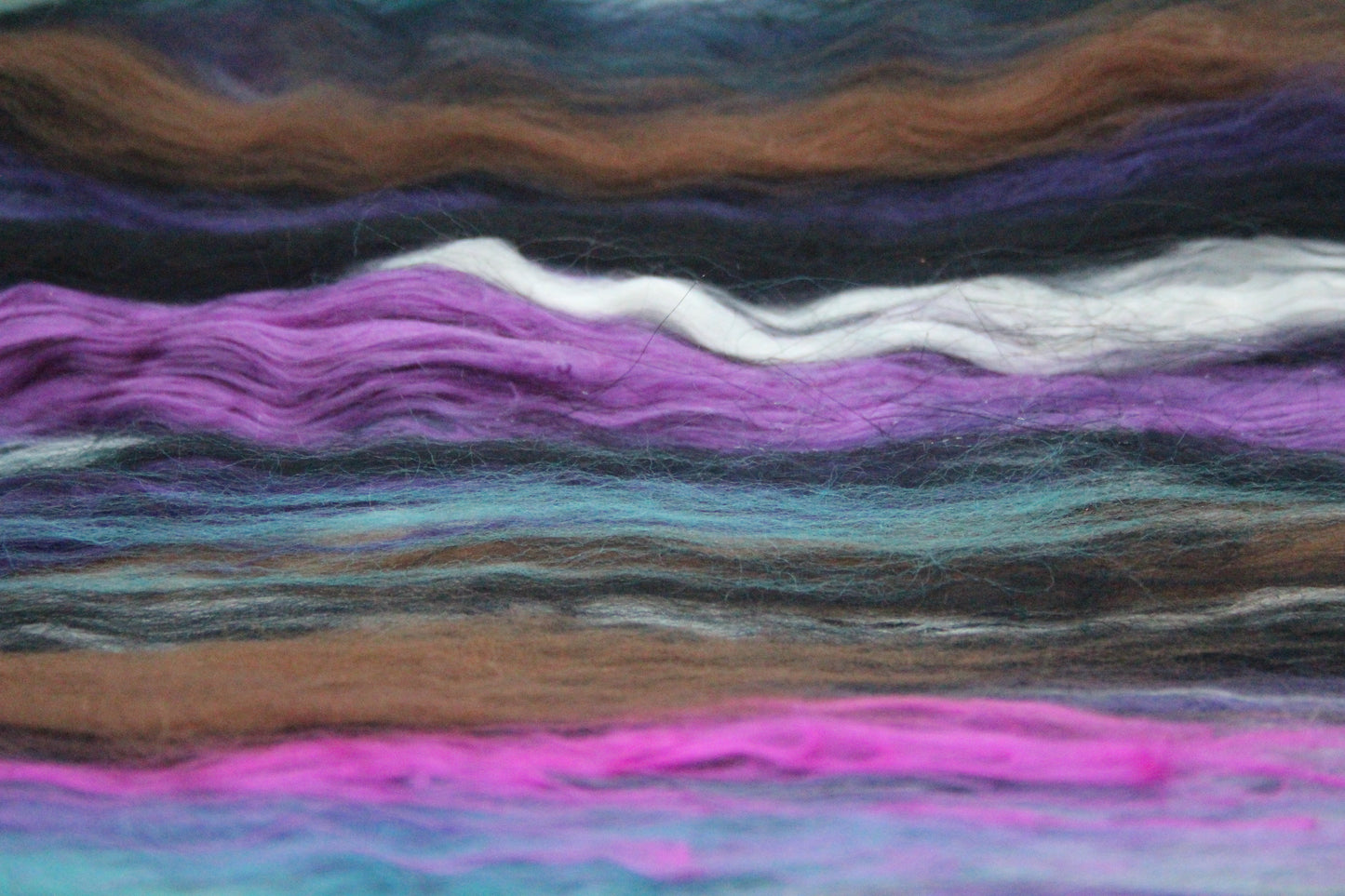 Supersoft Merino Art Batt  - Blue Black Brown Purple - 56 grams 1.9 oz - Wool for felting, spinning and weaving