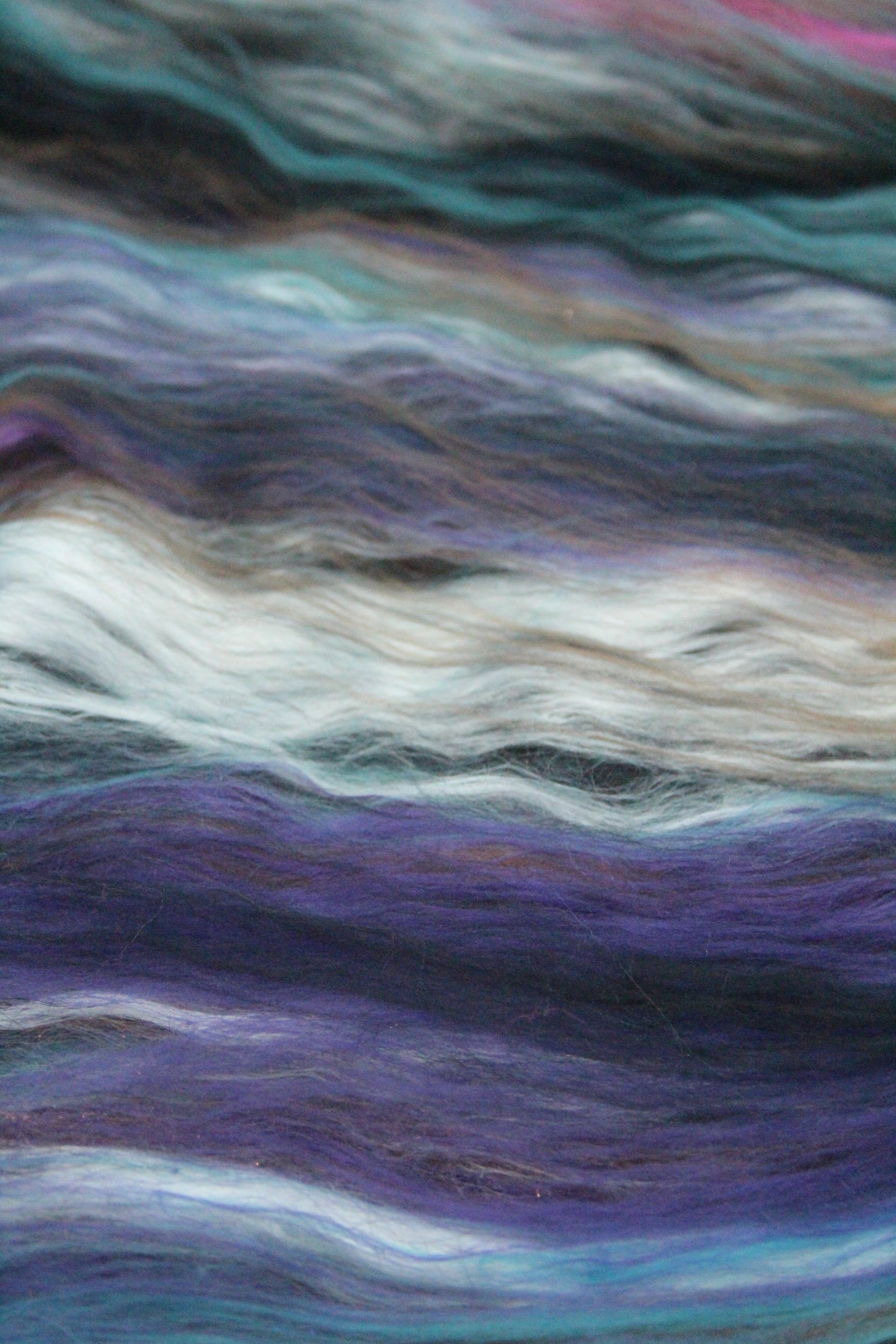 Supersoft Merino Art Batt  - Blue Black Brown Purple - 56 grams 1.9 oz - Wool for felting, spinning and weaving