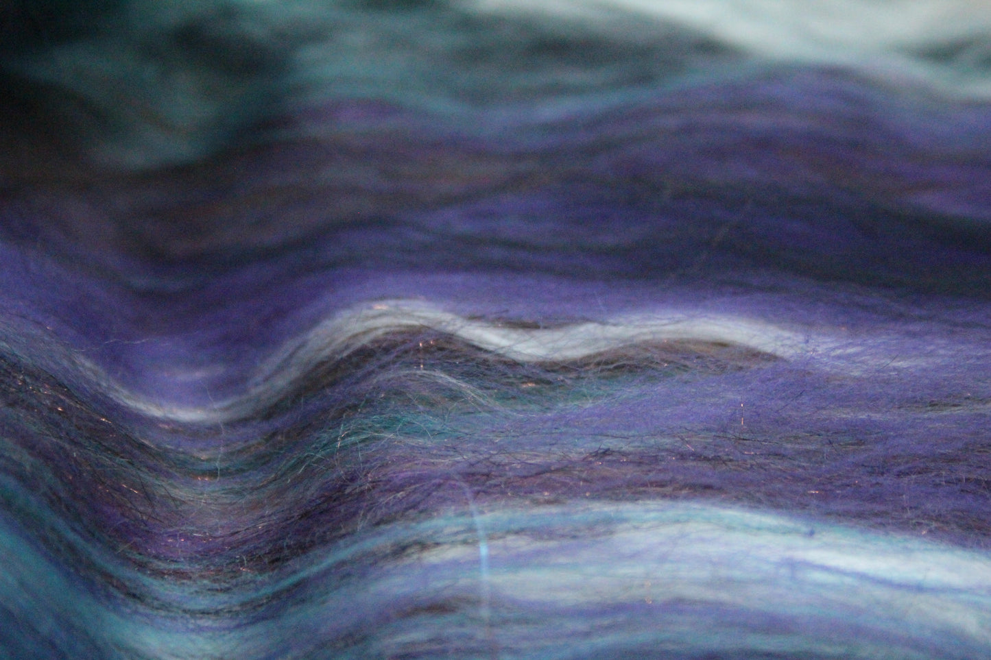 Supersoft Merino Art Batt  - Blue Black Brown Purple - 56 grams 1.9 oz - Wool for felting, spinning and weaving