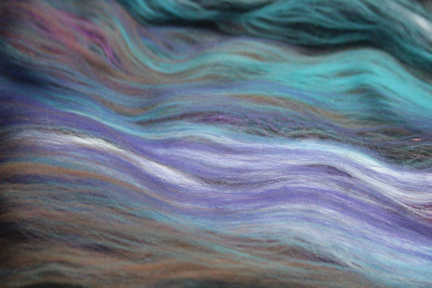 Supersoft Merino Art Batt  - Blue Black Brown Purple - 56 grams 1.9 oz - Wool for felting, spinning and weaving