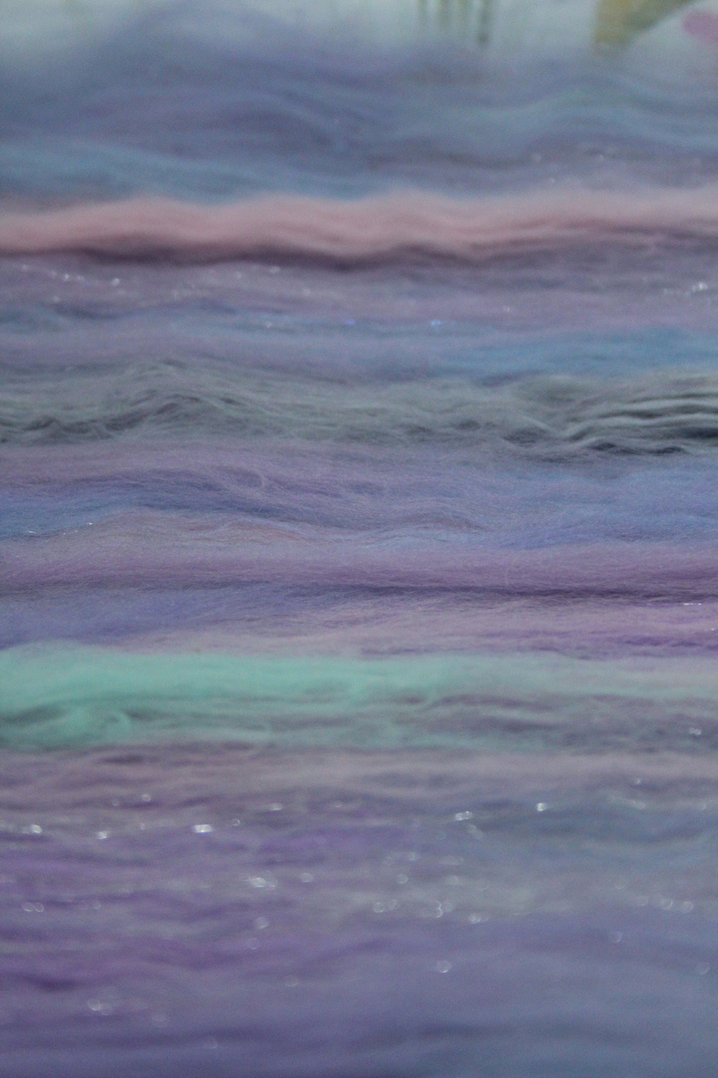 Merino Art Batt  - Purple Blue Pink - 90 grams 3.1 oz - Wool for felting, spinning and weaving
