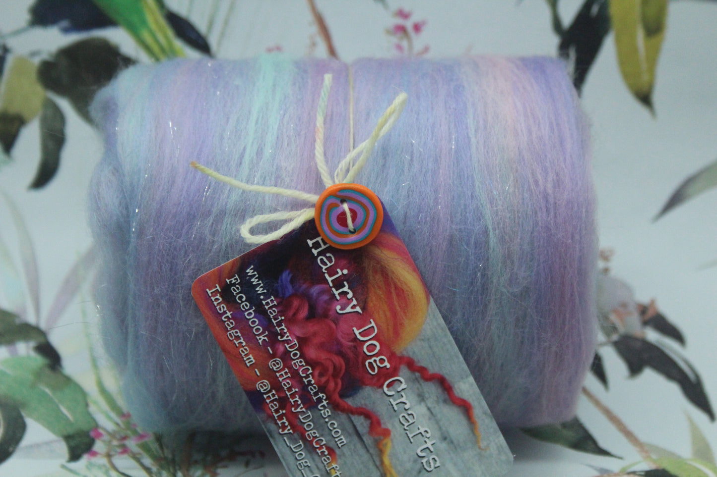 Merino Art Batt  - Purple Blue Pink - 90 grams 3.1 oz - Wool for felting, spinning and weaving