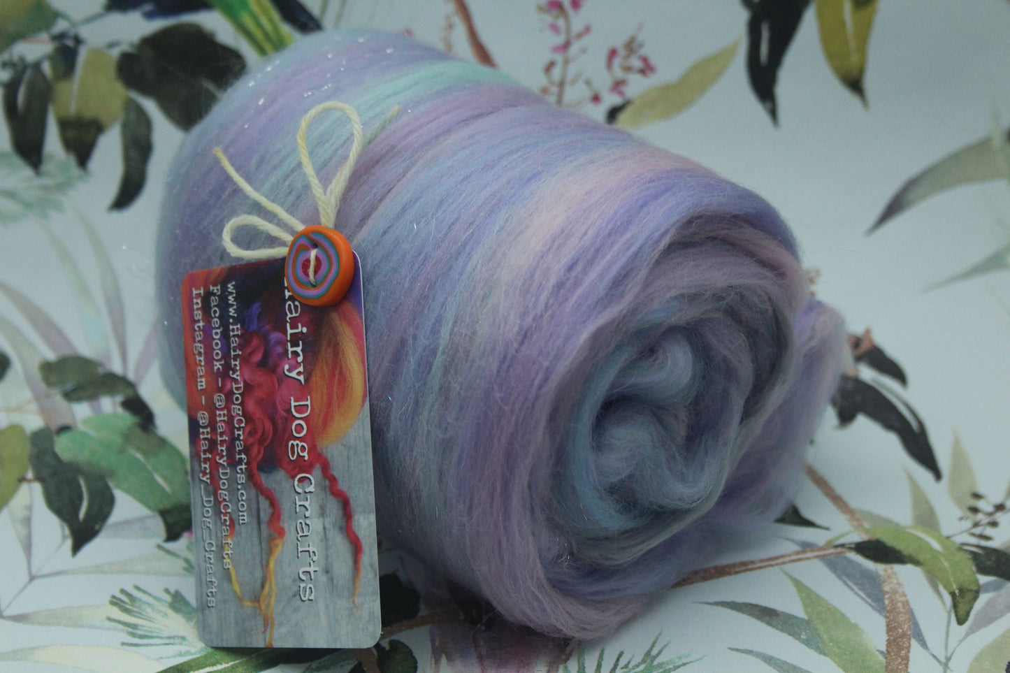 Merino Art Batt  - Purple Blue Pink - 90 grams 3.1 oz - Wool for felting, spinning and weaving