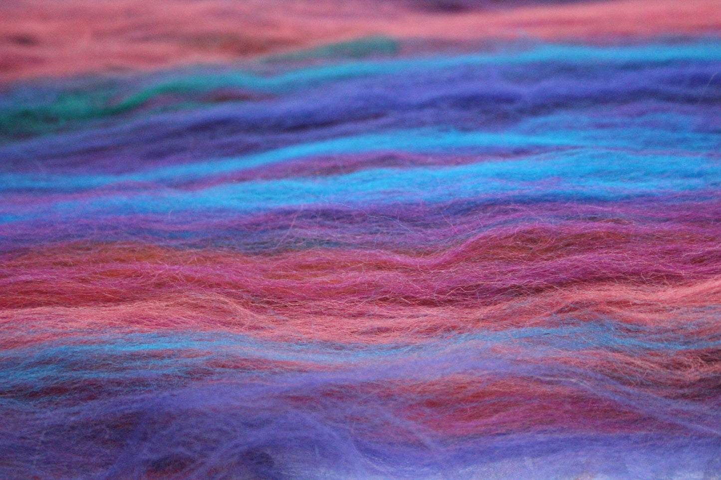 Merino Art Batt  - Ultraviolet Brown Blue Pink - 59 grams 2 oz - Wool for felting, spinning and weaving