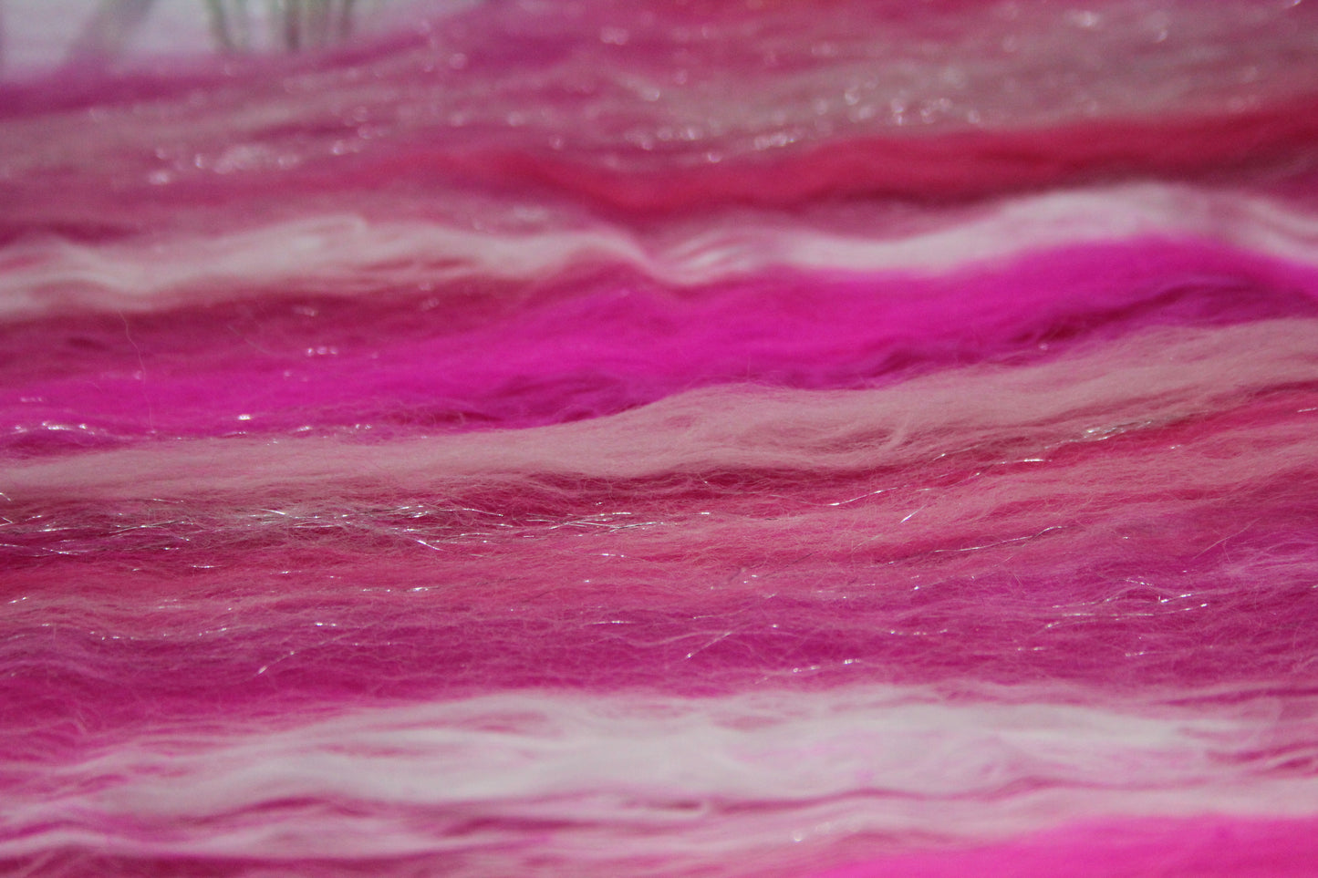 Merino Art Batt  - Pink - 86 grams 3 oz - Wool for felting, spinning and weaving