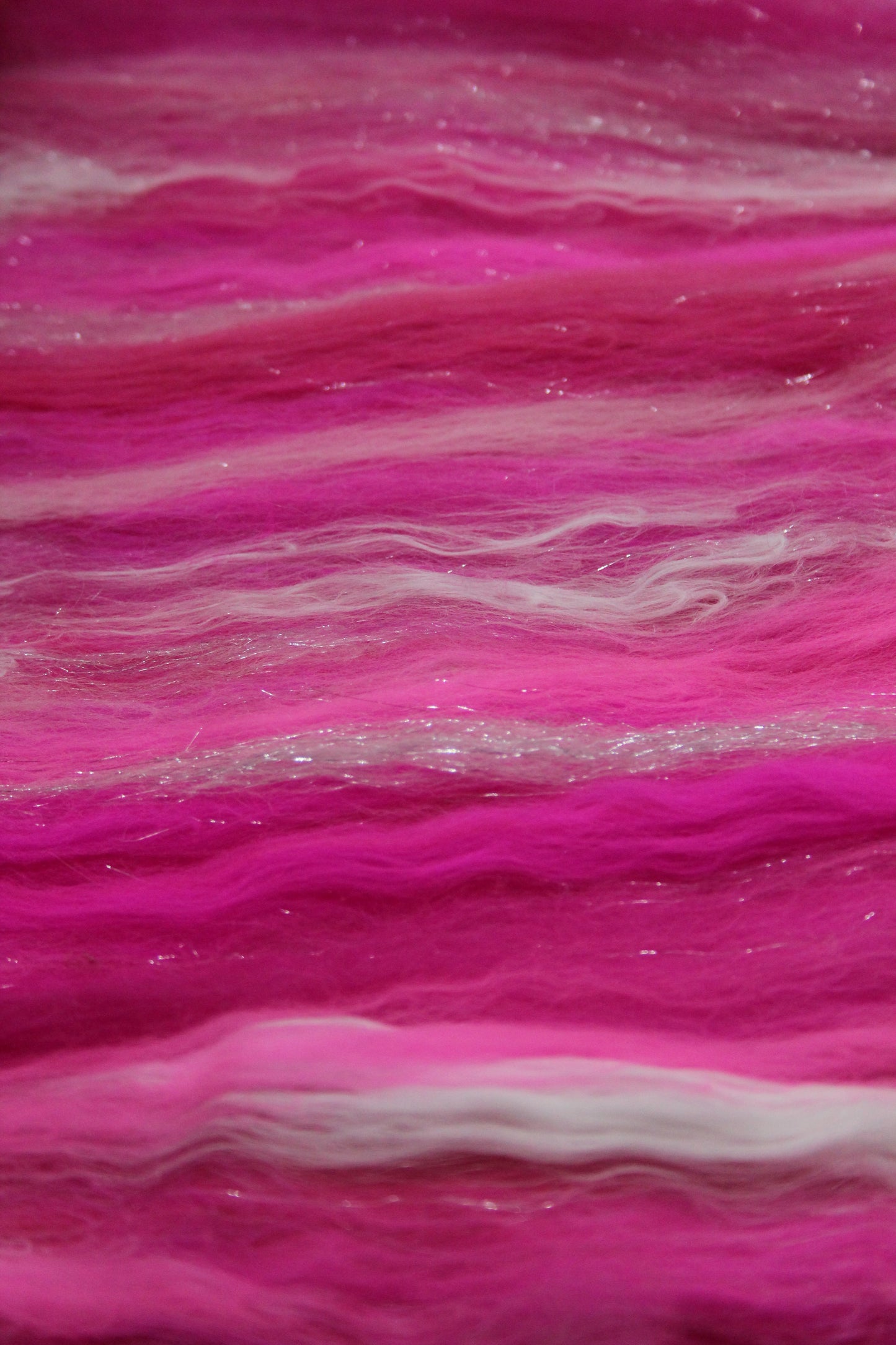 Merino Art Batt  - Pink - 86 grams 3 oz - Wool for felting, spinning and weaving