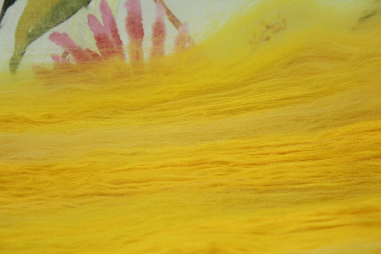 Merino Art Batt  - Yellow - 73 grams 2.5 oz - Wool for felting, spinning and weaving