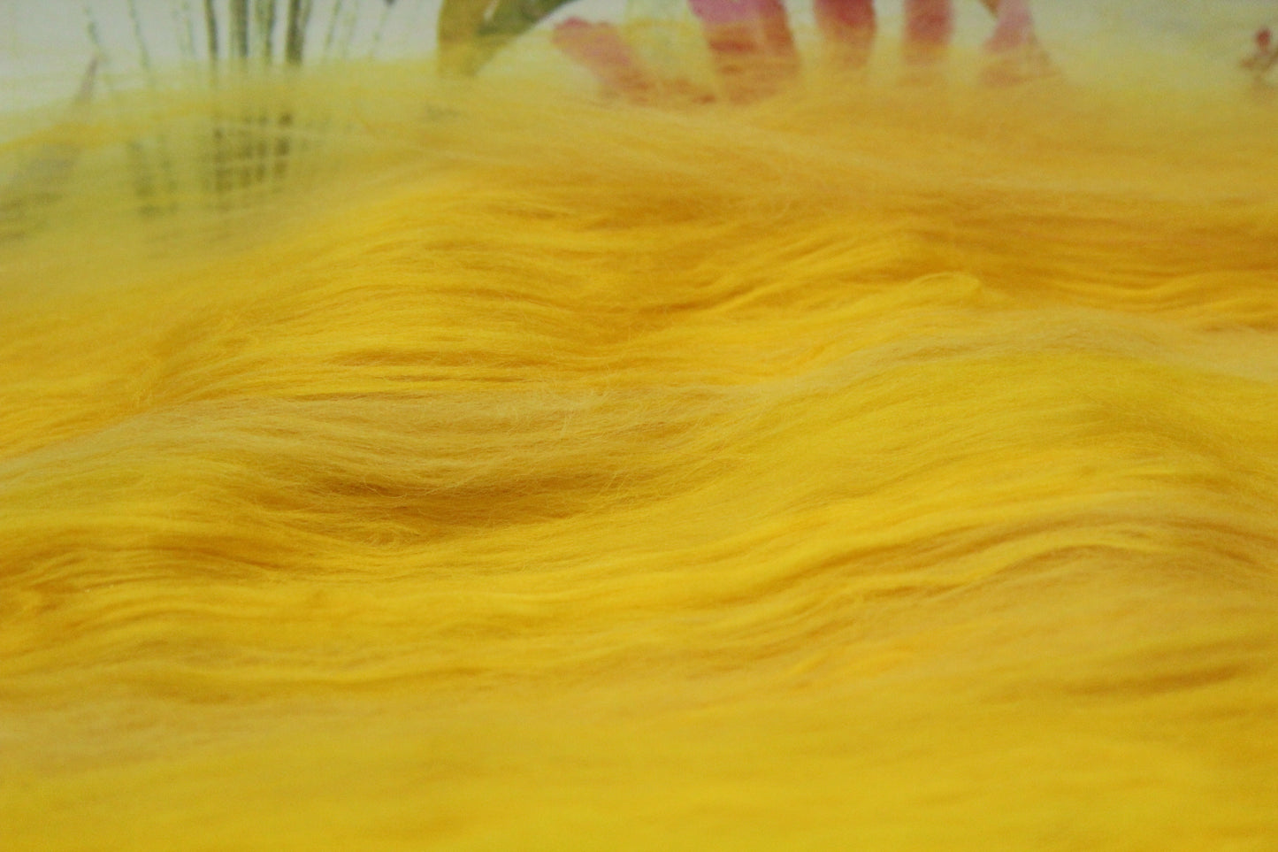 Merino Art Batt  - Yellow - 73 grams 2.5 oz - Wool for felting, spinning and weaving