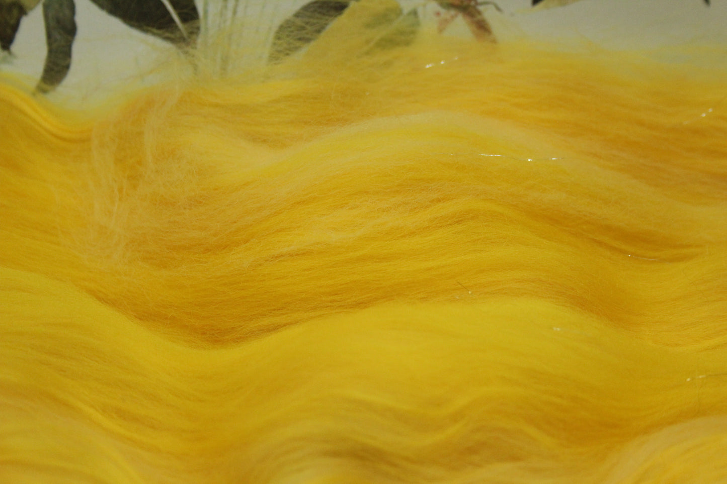 Merino Art Batt  - Yellow - 73 grams 2.5 oz - Wool for felting, spinning and weaving
