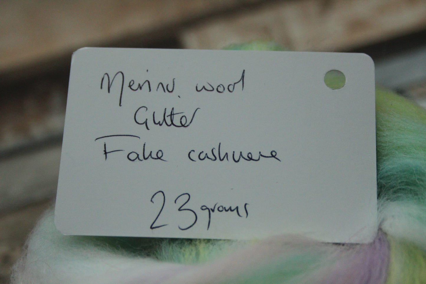 Wool Blend - Pink Turquoise Yellow Purple Green - 23 grams / 0.8 oz  - Fibre for felting, weaving or spinning