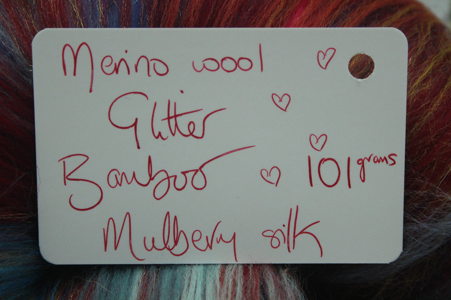 Merino Art Batt  - Red - 101 grams 3.5 oz - Wool for felting, spinning and weaving
