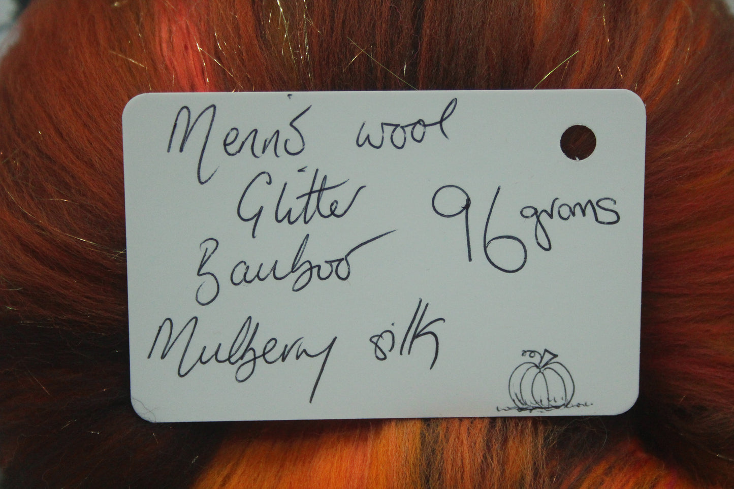Merino Art Batt  - Brown Orange - 96 grams 3.3 oz - Wool for felting, spinning and weaving
