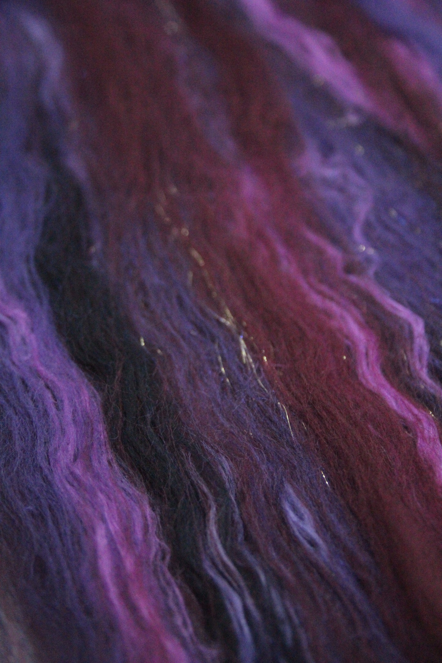 Merino Art Batt  - Purple Brown Burgundy - 62 grams 2.1 oz - Wool for felting, spinning and weaving