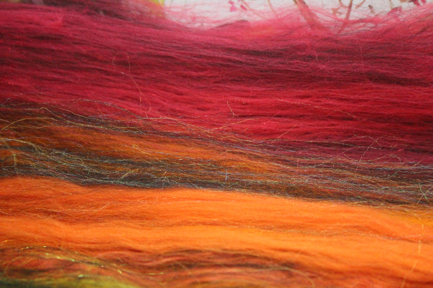 Merino Art Batt  - Rainbow Black - Sideways Colour Change  -  96 grams 3.3 oz - Wool for felting, spinning and weaving