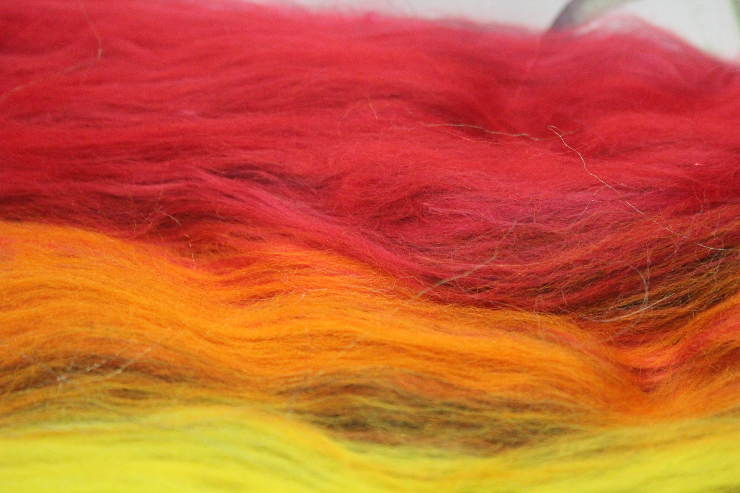 Merino Art Batt  - Rainbow Black - Sideways Colour Change  -  96 grams 3.3 oz - Wool for felting, spinning and weaving
