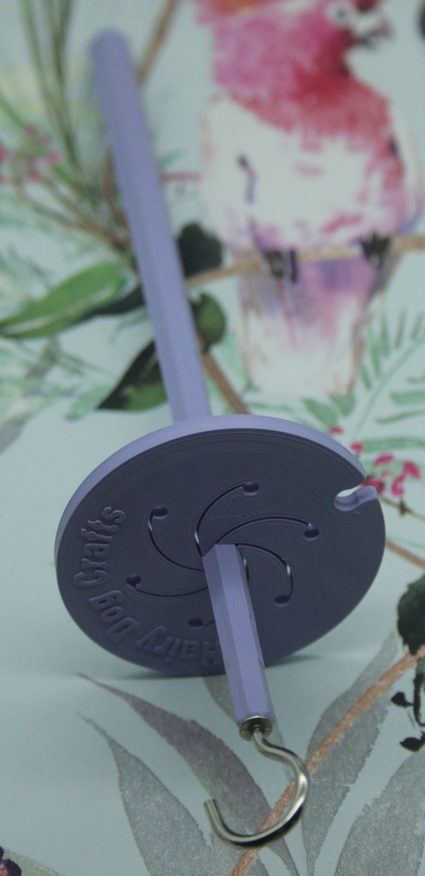 Top Whorl Spindle - (Imperfect) - Flat Pack - Purple (Bigger, silver hook)