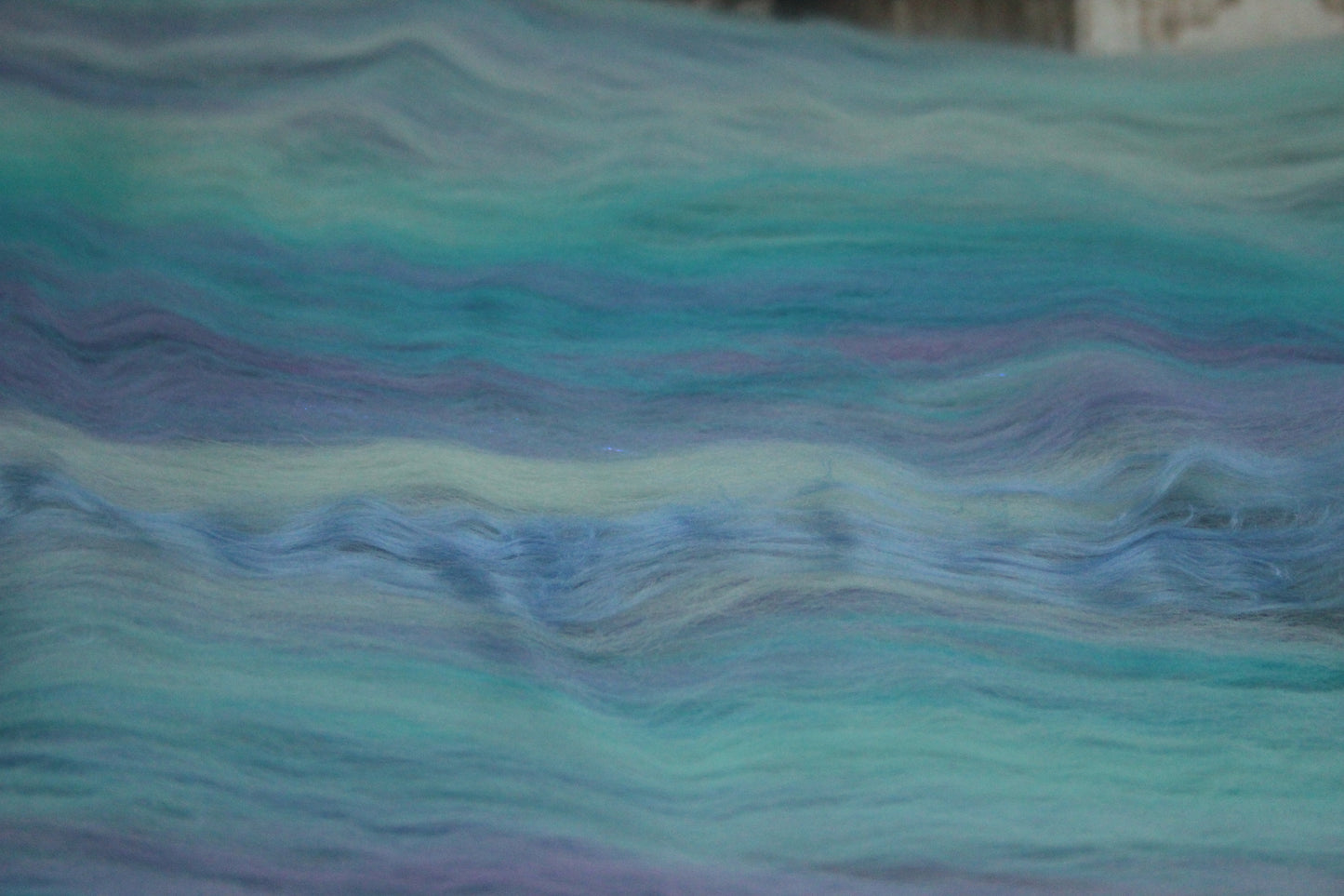 Merino Art Batt  -  Purple Turquoise Pink - 114 grams 4 oz - Wool for felting, spinning and weaving