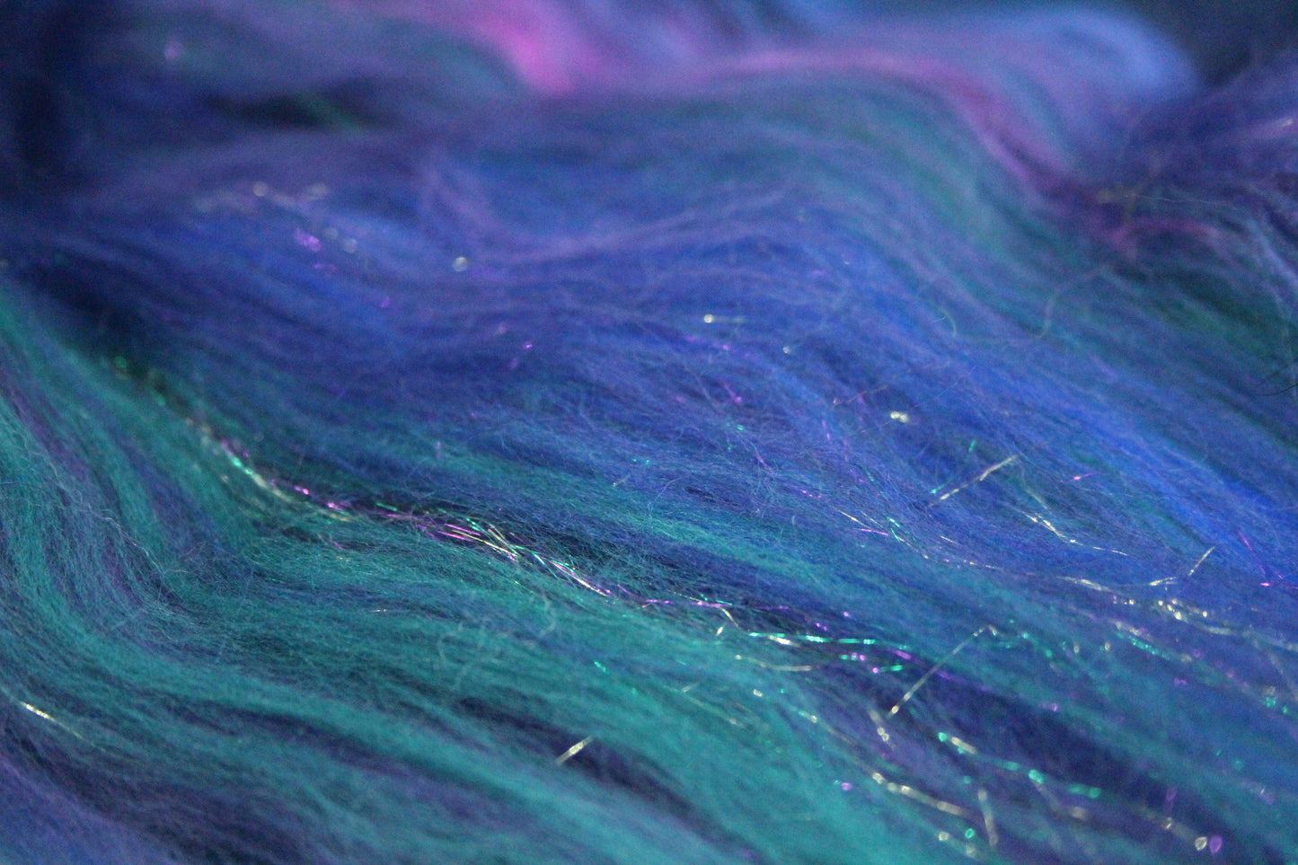 Merino Art Batt  - Purple Blue Green - 62 grams 2.1 oz - Wool for felting, spinning and weaving