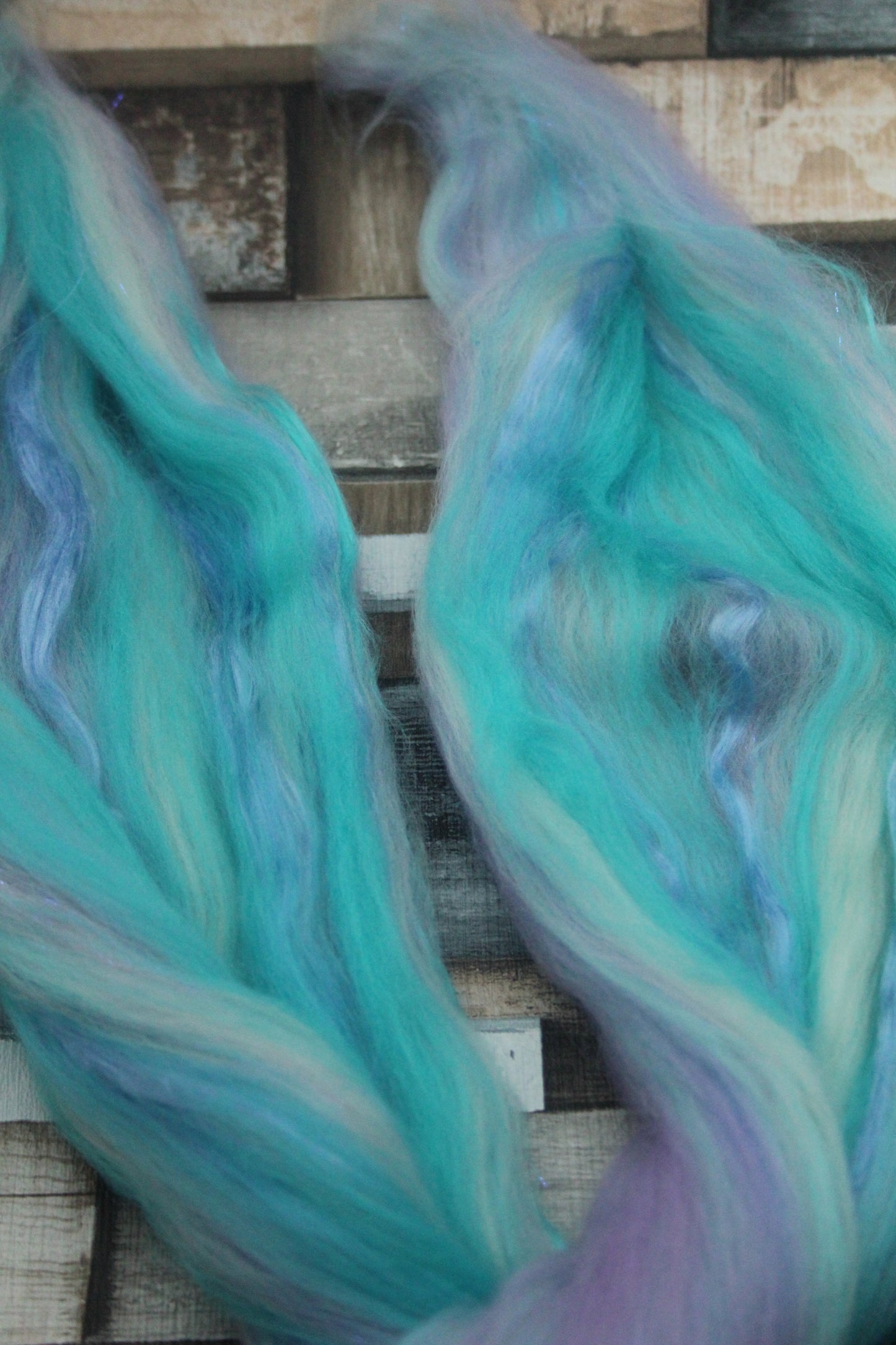 Merino Wool Blend - Purple Blue Pink - 24 grams / 0.8 oz  - Fibre for felting, weaving or spinning