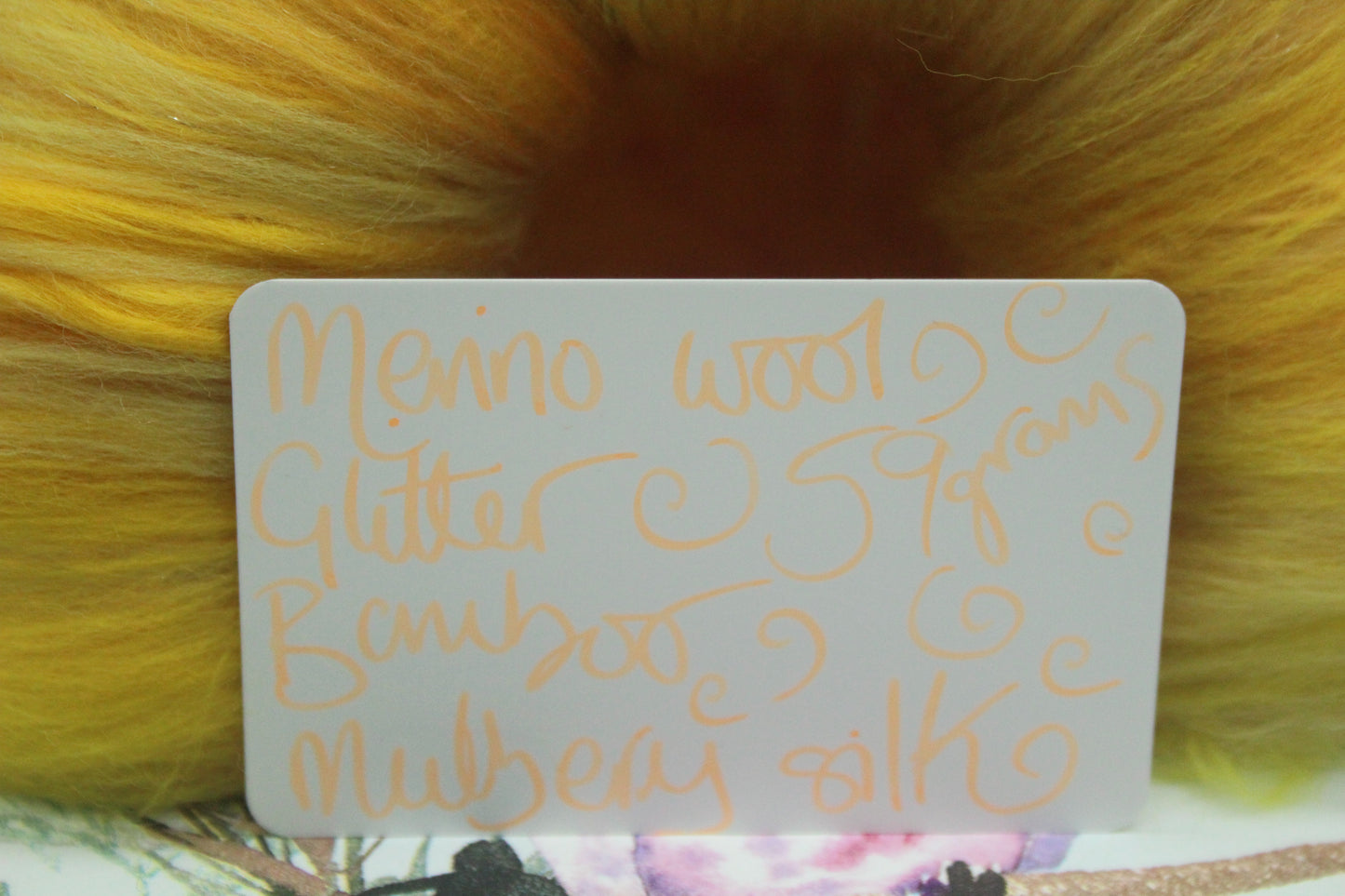 Merino Art Batt  -  Yellow - 59 grams 2 oz - Wool for felting, spinning and weaving