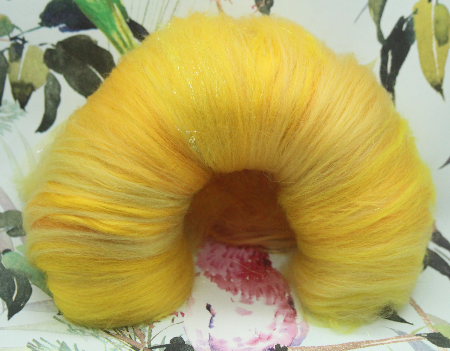 Merino Art Batt  -  Yellow - 59 grams 2 oz - Wool for felting, spinning and weaving