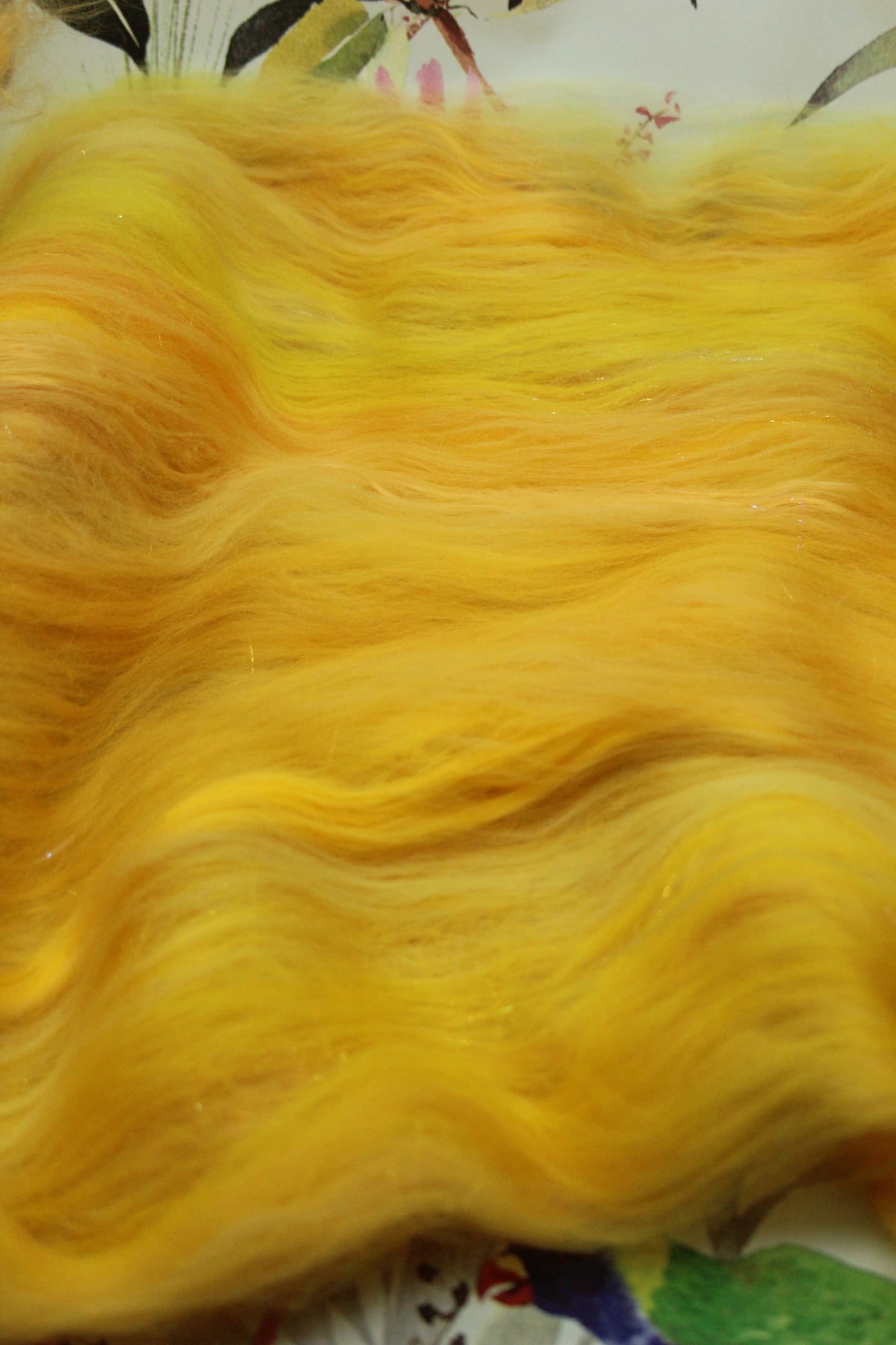 Merino Art Batt  -  Yellow - 59 grams 2 oz - Wool for felting, spinning and weaving