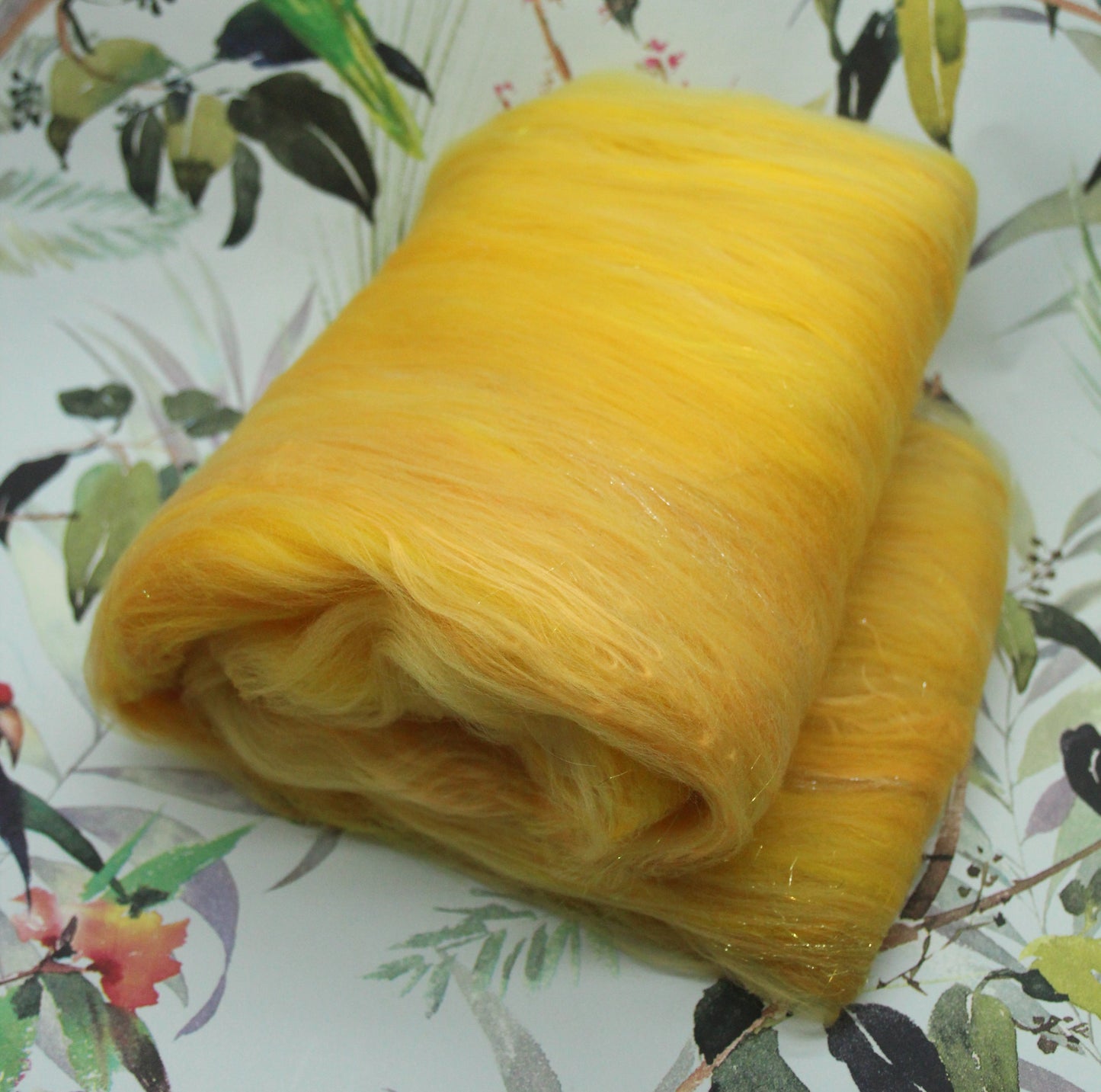 Merino Art Batt  -  Yellow - 59 grams 2 oz - Wool for felting, spinning and weaving