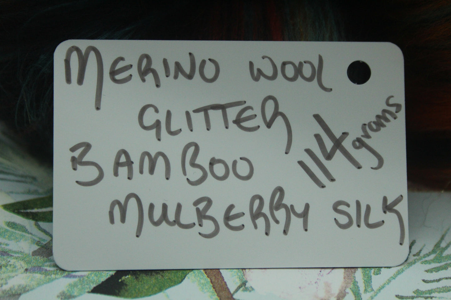 Merino Art Batt  -  Blue Black Orange - 114 grams 4 oz - Wool for felting, spinning and weaving