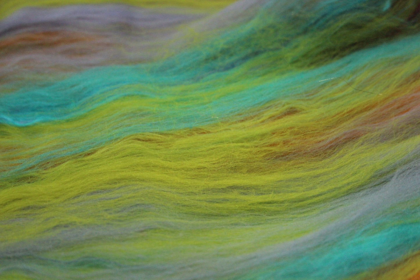 Merino Art Batt  - Blue Green Purple  - 104 grams 3.6 oz - Wool for felting, spinning and weaving
