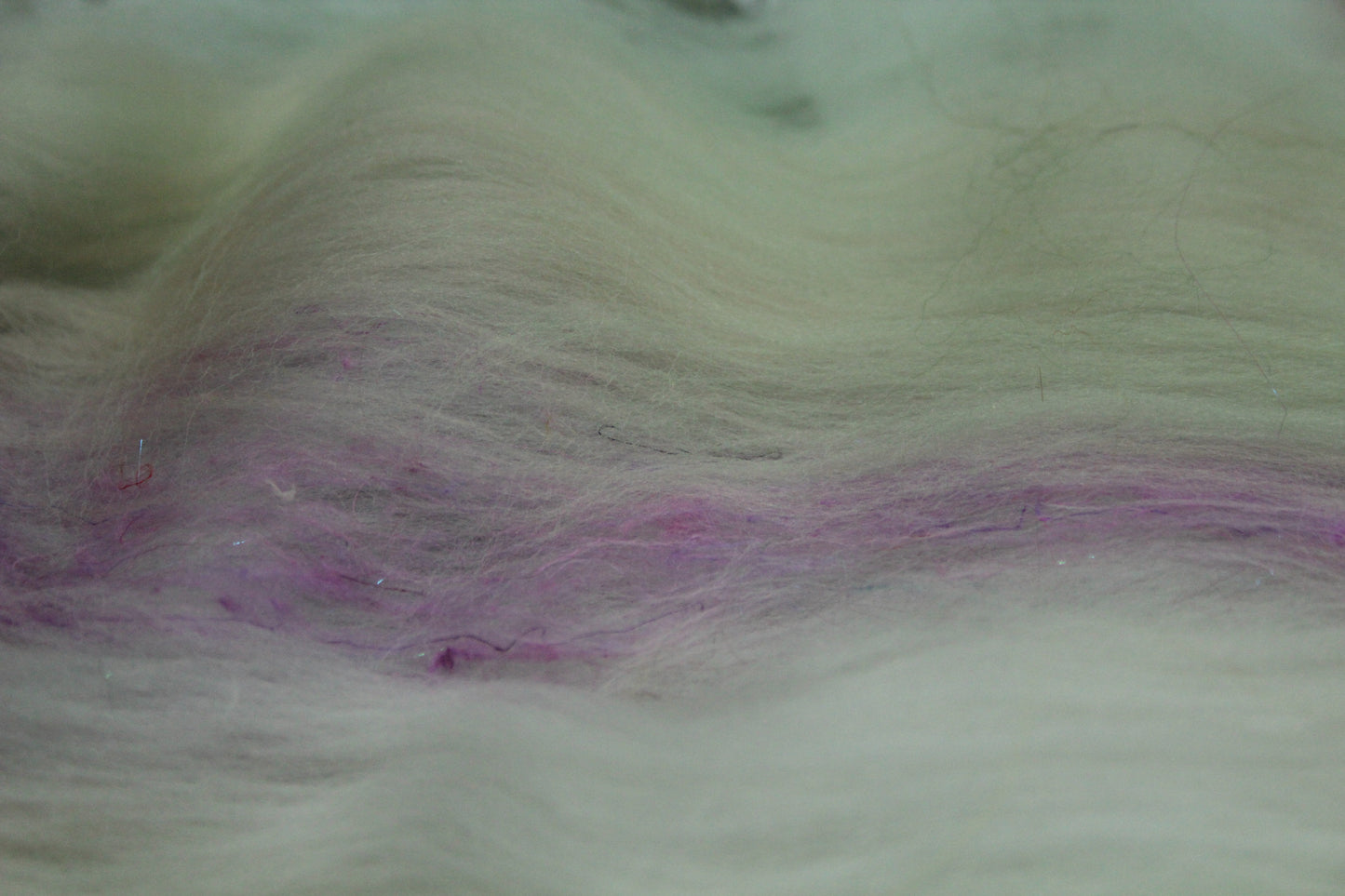 Merino Art Batt  -  White Aqua - 65 grams 2.2 oz - Wool for felting, spinning and weaving