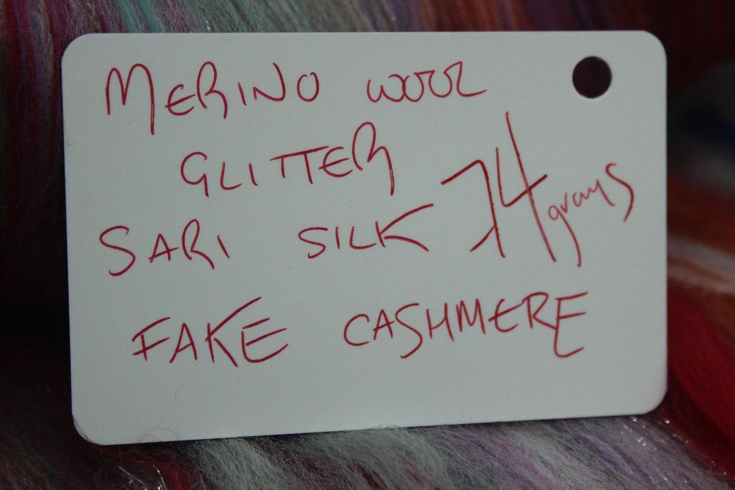 Merino Art Batt  -  Red Brown Grey Purple - 74 grams 2.6 oz - Wool for felting, spinning and weaving