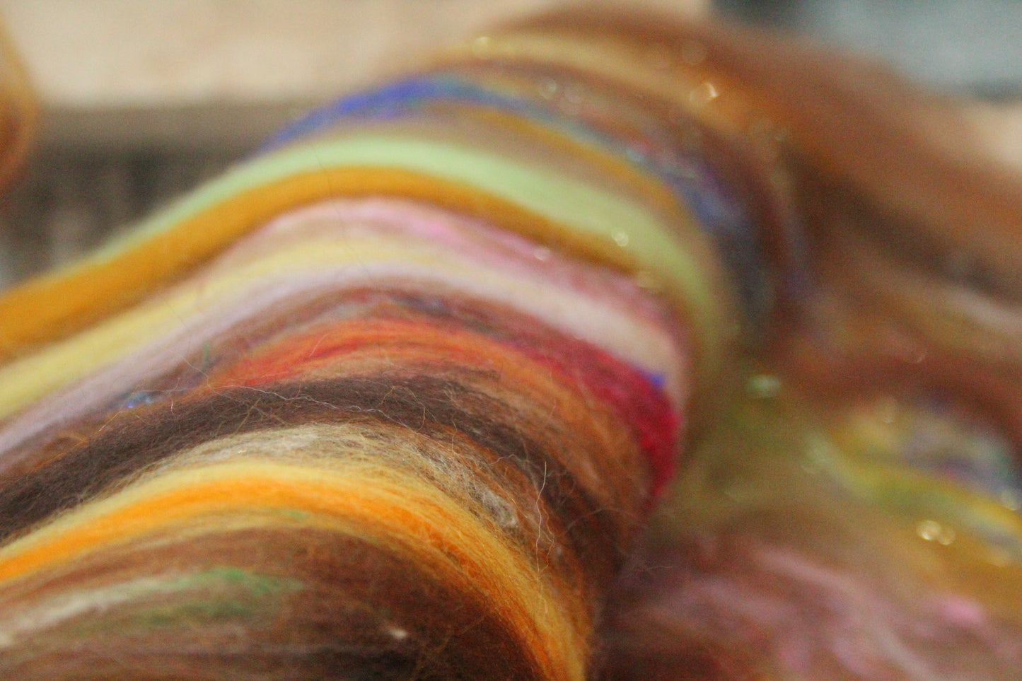 Merino Art Batt  - Brown - 54 grams 1.8 oz - Wool for felting, spinning and weaving